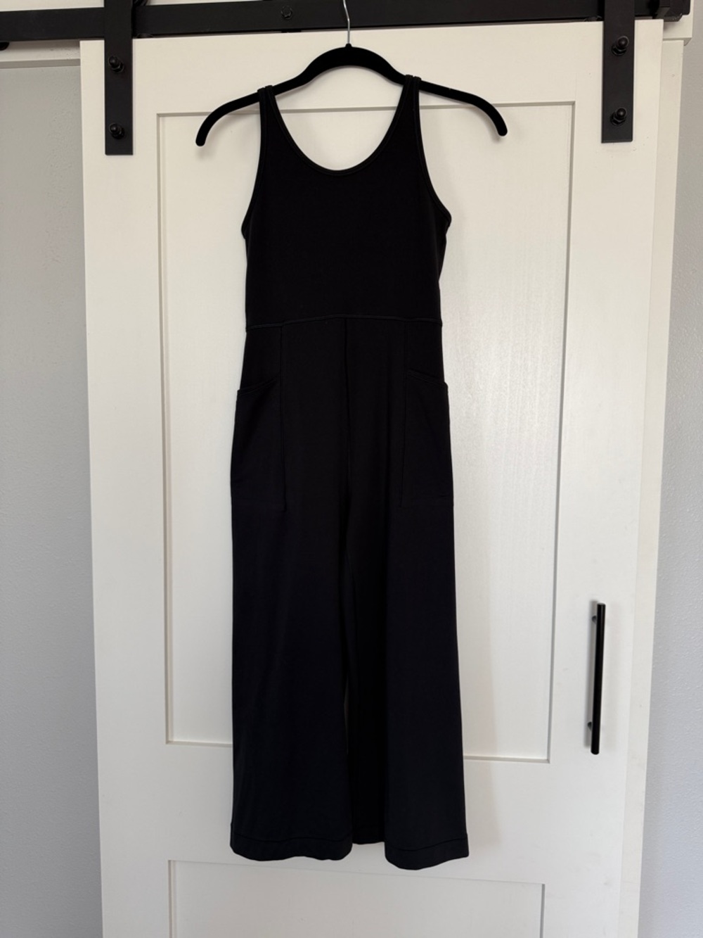 Athleta Girls Black Sleeveless Wide-Leg Jumpsuit with Pockets